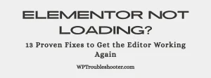 Read more about the article Elementor Not Loading? 13 Proven Fixes to Get the Editor Working Again